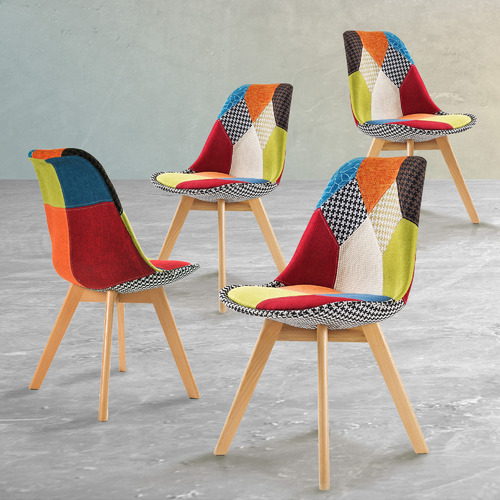 Home Ready Multi Coloured Eames Replica Upholstered Dining Chairs